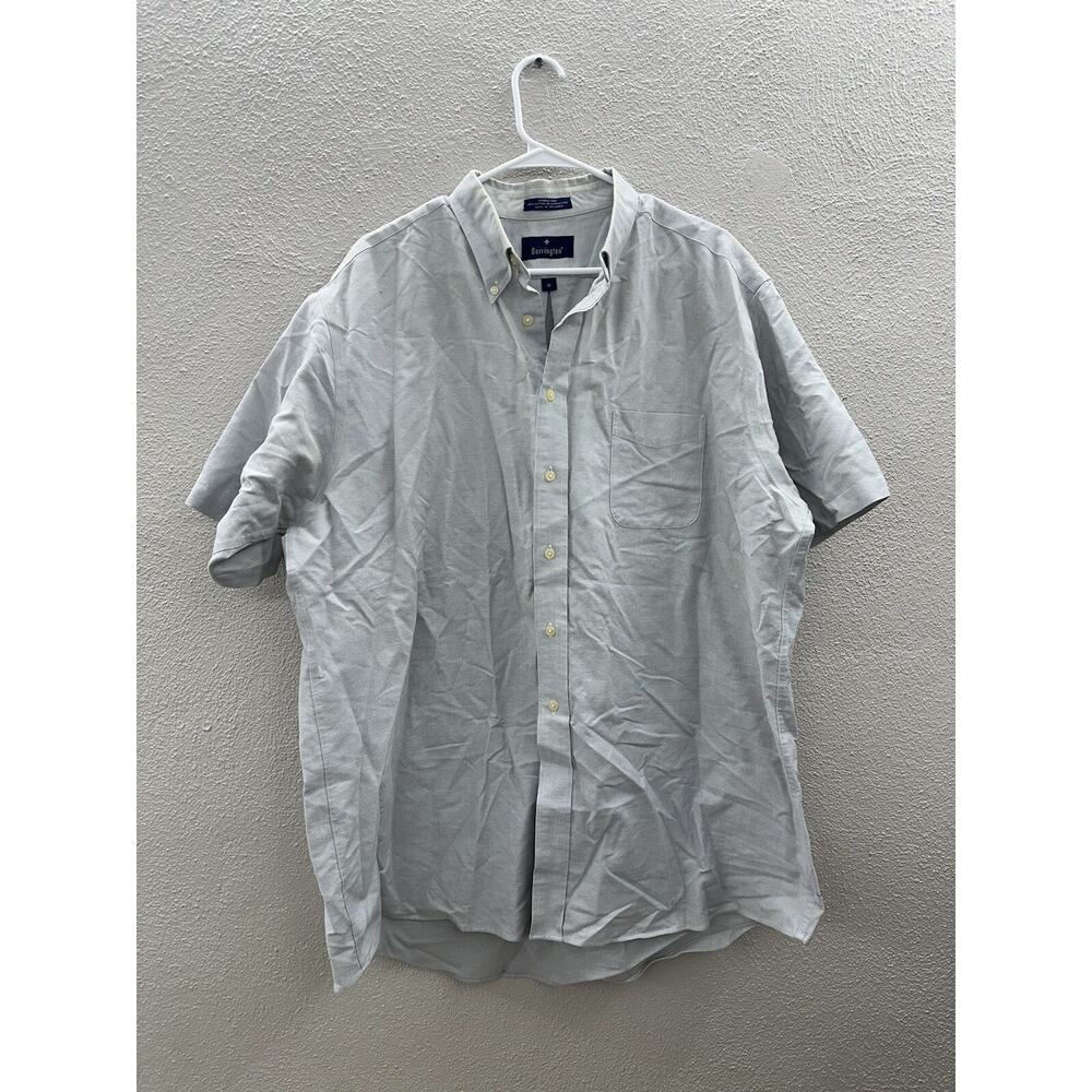 Barrington Mens Shirt Size 18 Gray Short Sleeve Button Up